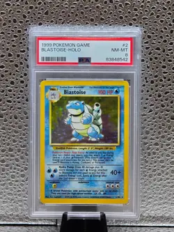 Pokemon TCG | Blastoise 002/102 Base Set Holo | PSA 8 - Image 1