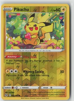 Pikachu 052/196 Common Lost Origin Pokemon Reverse Holo Near Mint - Image 1