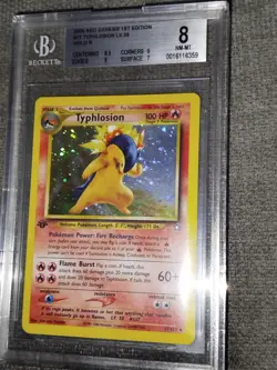 Pokemon 2000 Typhlosion #17 Neo Genesis Holo 1st Edition Near Mint BGS 8 - Image 1