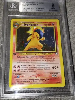 Pokemon 2000 Typhlosion #17 Neo Genesis Holo 1st Edition Near Mint BGS 8 - Image 2