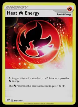 HEAT FIRE ENERGY 174/189 UNCOMMON DARKNESS ABLAZE POKEMON NM - Image 1