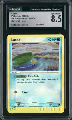 2003 Pokemon EX Sandstorm Lotad Reverse Holo #66 CGC 8.5 - Image 1