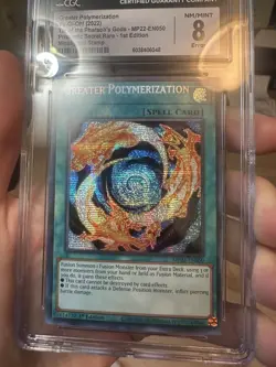 2022 Yu-Gi-Oh! MP22 1st Ed ERROR Greater Polymerization Misaligned Stamp CGC 8 - Image 4