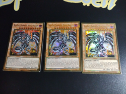 3x Red-Eyes Darkness Metal Dragon MGED-EN009 Premium Gold Rare 1st Ed SP - Image 1
