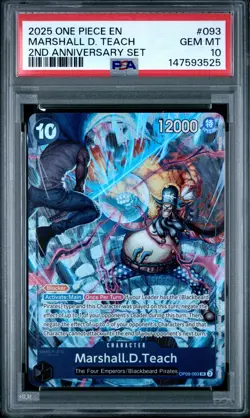 2025 ONE PIECE ENGLISH VERSION 2ND ANNIVERSARY SET #093 MARSHALL D. TEACH PSA 10 - Image 1
