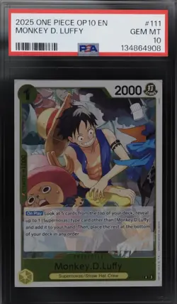 PSA 10 Monkey D. Luffy Royal Blood RARE Foil OP10 GEM MINT - Image 2
