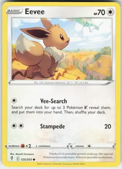 Eevee 125/203 Common Evolving Skies Pokemon Near Mint - Image 1