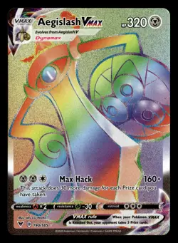 Aegislash VMAX 190/185 Rainbow Rare Vivid Voltage Pokemon Card - Image 2
