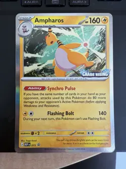 Pokemon TCG Chaos Rising Stamped Ampharos 075 Promo Holo English NM Near Mint - Image 1