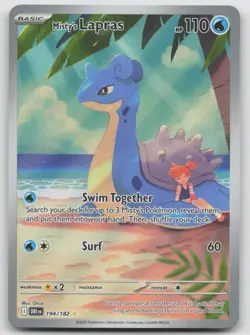 Misty's Lapras 194/182 Destined Rivals Pokemon NM Illustration Rare - Image 1