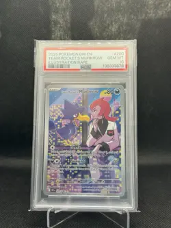 Pokemon TCG 2025 Team Rocket's Murkrow 200/182 SV10 IR Holo EN PSA 10 - Image 1