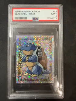 PSA 9 MINT 1999 MERLIN POKEMON #S4 BLASTOISE - PRISM - Image 1