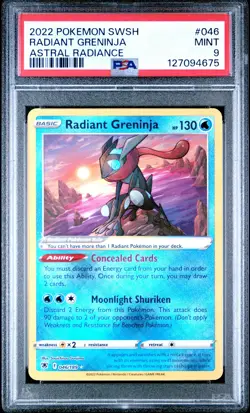 2022 POKEMON SWORD & SHIELD ASTRAL RADIANCE #046 RADIANT GRENINJA PSA 9 - Image 1