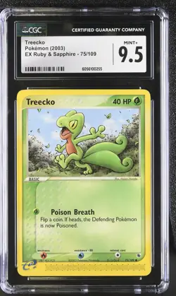 CGC 9.5 Treecko 75/109 EX Ruby & Sapphire 2003 Pokemon Card - Image 2