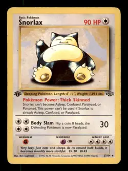 Snorlax 27/64 Rare Jungle Pokemon 1st Edition Damaged - Image 1