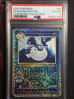 2002 POKEMON LEGENDARY COLLECTION #40 DEWGONG-REVERSE FOIL PSA 6 Excellent - Image 1