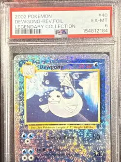 2002 POKEMON LEGENDARY COLLECTION #40 DEWGONG-REVERSE FOIL PSA 6 Excellent - Image 3
