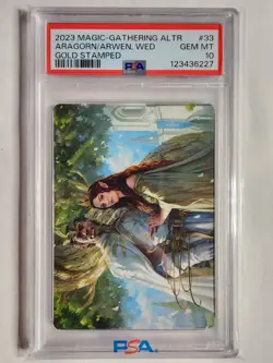 Aragorn and Arwen, Wed Art Card (Gold-Stamped Signature) Art Series:... - Image 1
