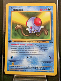 Tentacool 1st Edition 56/62 Fossil Set Rare NM/LP Pokemon TCG - Image 1