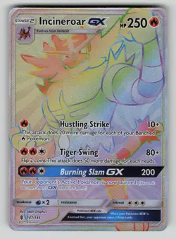 Incineroar GX (Secret) 147/145 Holo Secret Rare Guardians Rising Pokemon vLP - Image 1