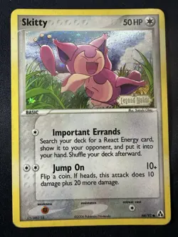 Skitty Common Legend Maker 64/92 Reverse Holo Pokemon Card STAMPED MP+ B - Image 1
