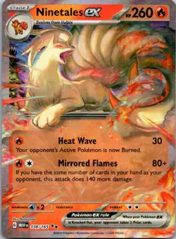 Ninetales ex 038/165 151 Pokemon TCG Holo Double Rare LP - Image 1