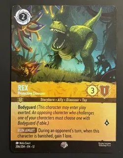 Disney Lorcana Rex Protective Dinosaur 206/204 Enchanted Foil Amber - Image 1