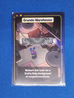 Neopets Battledome TCG Grundo Warehouse Crafty Baby Background Card - Image 1
