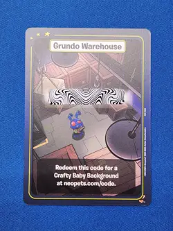 Neopets Battledome TCG Grundo Warehouse Crafty Baby Background Card - Image 2