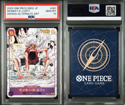 PSA 10 Monkey D. Luffy Manga Alt Art EB02-061 SEC Japanese ONE PIECE Card Game - Image 1