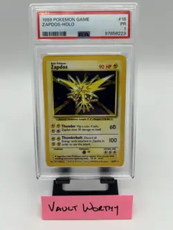 1999 Pokemon Base Set #16 Zapdos Holo Card WOTC PSA 1 POOR - LOW POP - Image 1