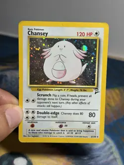 Chansey 3/130 Base Set 2 Holo Rare WOTC Pokemon Vintage Card LP MP - Image 3
