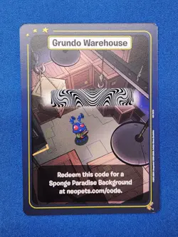 Neopets Battledome TCG Grundo Warehouse Sponge Paradise Background Card - Image 2