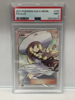 Pokemon 2017 Sun & Moon Base Set Full Art Lillie Trainer Card PSA 10 Gem Mint - Image 1