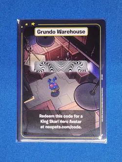 Neopets Battledome TCG Meridell Grundo Warehouse King Skarl Hero Avatar Card - Image 1