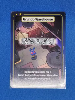 Neopets Battledome TCG Grundo Warehouse Scorf Petpet Companion Wearable Card - Image 1