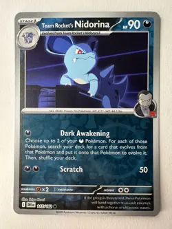 Team Rocket’s Nidorina 115/182 Reverse Holo Destined Rivals DRI Pokemon Card NM - Image 1