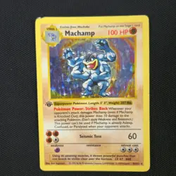 1ST EDITION Shadowless Machamp 8/102 Base Set Holo Rare Nintendo Pokemon Card - Image 1