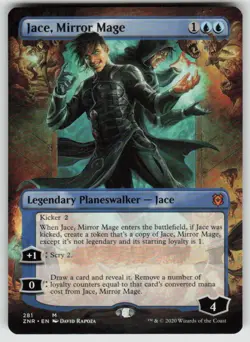 Jace, Mirror Mage (Borderless) 281 Zendikar Rising Magic: The Gathering NM - Image 1