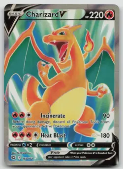 Pokemon TCG Charizard v Full Art 153/172 Brilliant Stars Ultra Rare NM - Image 1