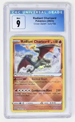 Radiant Charizard (020/159) CGC 9 (2023) Pokemon Crown Zenith Old CGC Holder - Image 1