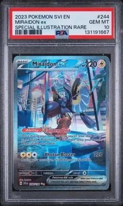 2023 POKEMON SVI EN-SCARLET & VIOLET #244 MIRAIDON EX PSA 10 - Image 1