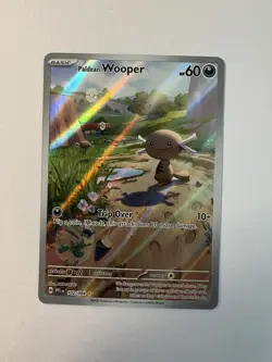 Pokemon TCG Paldean Wooper Illustration Rare Holo 102/094 PHANTASMAL FLAMES NM - Image 1