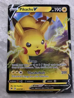 Pokemon TCG - Pikachu V - 043/185 - Ultra Rare - Vivid Voltage - Image 1