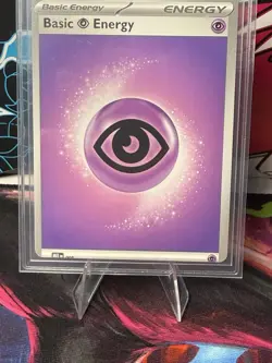 Pokemon TCG Mega Evolution Psychic Energy Miscut Error w/ Alignment Dots NM - Image 1