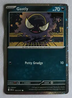 Pokemon TCG Gastly ASC 123/217 Holo Basic English Card 70 HP - Image 1