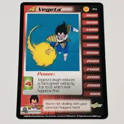 Vegeta Saiyan Saga Promo P3 Dragon Ball Z Score Card Dbz TCG CCG Personality P 3 - Image 1