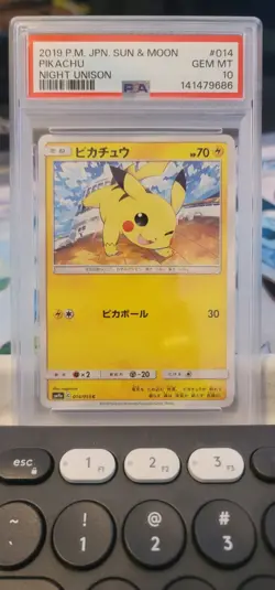 Pokemon PSA 10 Pikachu #014 Japanese Night Unison Common Gem Mint Graded Card - Image 1