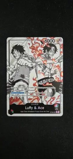Luffy & Ace (Parallel) ST30-001 Starter Deck EX: Luffy & Ace Foil Leader Card - Image 1