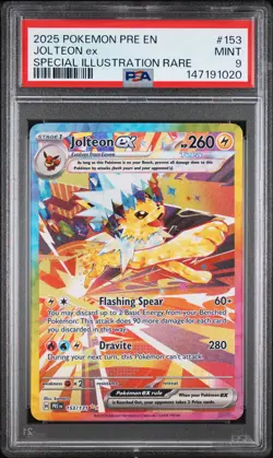 2025 POKEMON PRE EN-PRISMATIC EVOLUTIONS #153 JOLTEON EX PSA 9 - Image 1